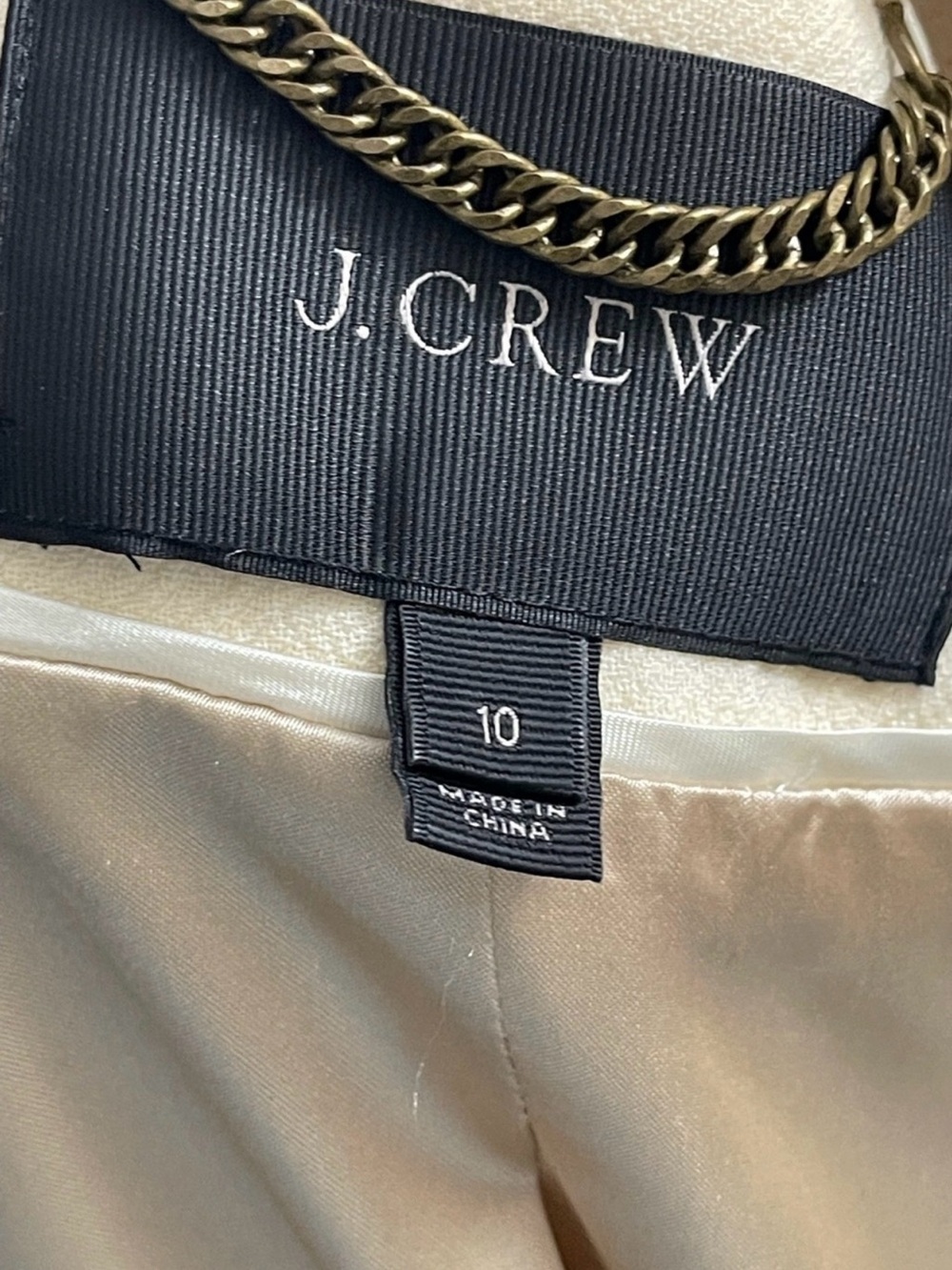 J. Crew Avianna Cream Double-Breasted Coat with Black Collar - Picture 8 of 8